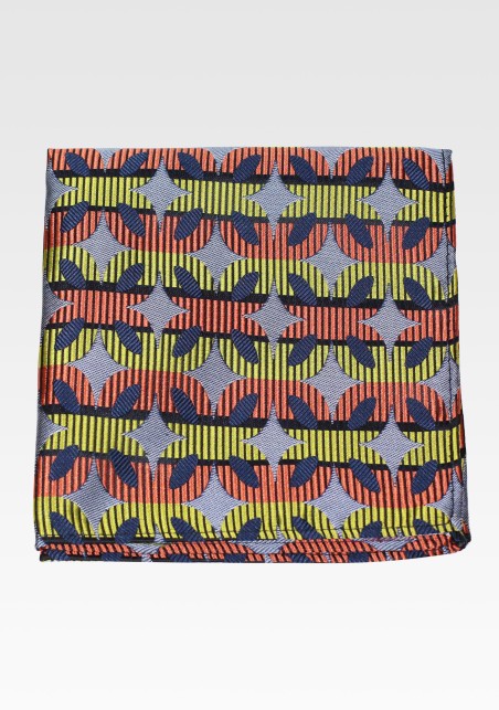 Retro Designer Hanky in Orange and Gold