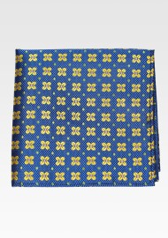 Royal and Orange Floral Pocket Square