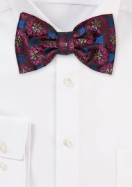 Medallion Bowtie in Purple and Blues