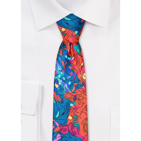 Colorful Skinny Mens Tie