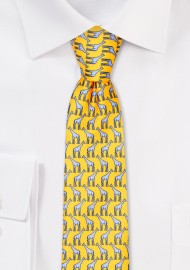 Skinny Mens Tie with Giraffe Print