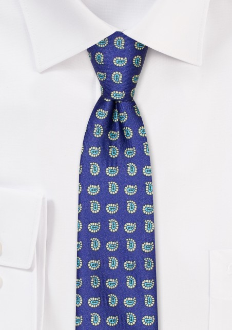 Purple Paisley Tie in Skinny Width