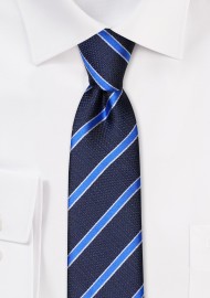 Blue Striped Skinny Necktie