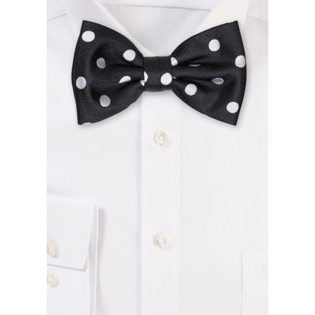 Black and White Polka Dot Bowtie