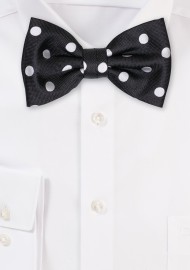 Black and White Polka Dot Bowtie