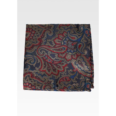 Vintage Paisley Woven Pocket Hanky
