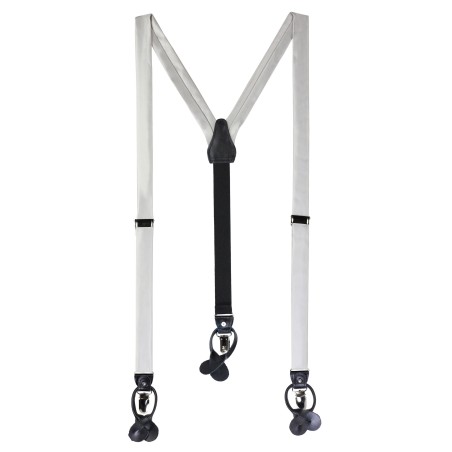 Light Silver Fabric Suspenders