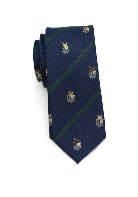 Green Striped Skinny Regimental Tie