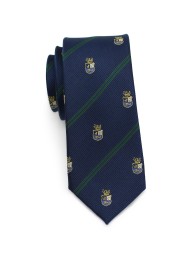 Green Striped Skinny Regimental Tie