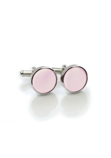 Cufflinks with Satin Fabric Covering in Blush