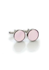 Cufflinks with Satin Fabric Covering in Blush
