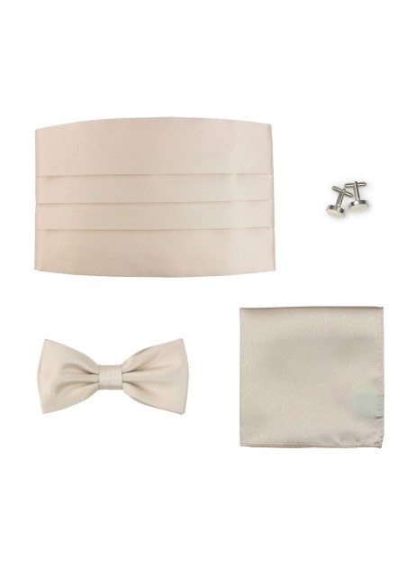 Formal 4 Piece Cummerbund Set in Champagne Satin
