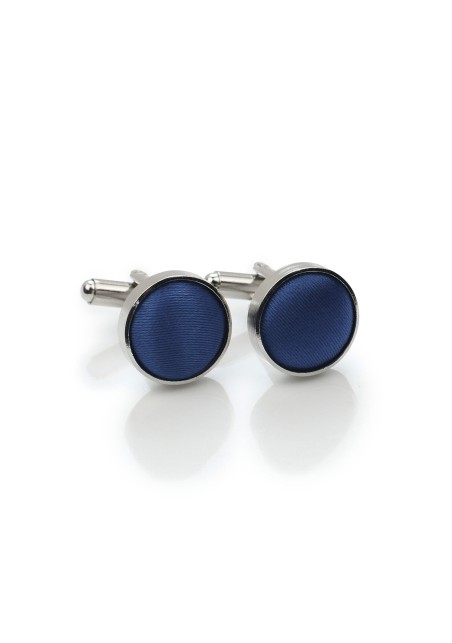 Silver and Royal Blue Cufflink Studs