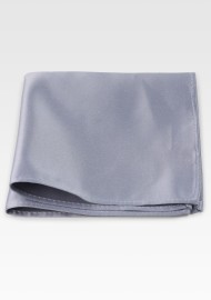 Shiny Silver Pocket Square