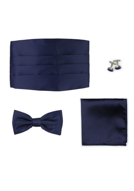 Formal 4 Piece Cummerbund Set in Navy Satin