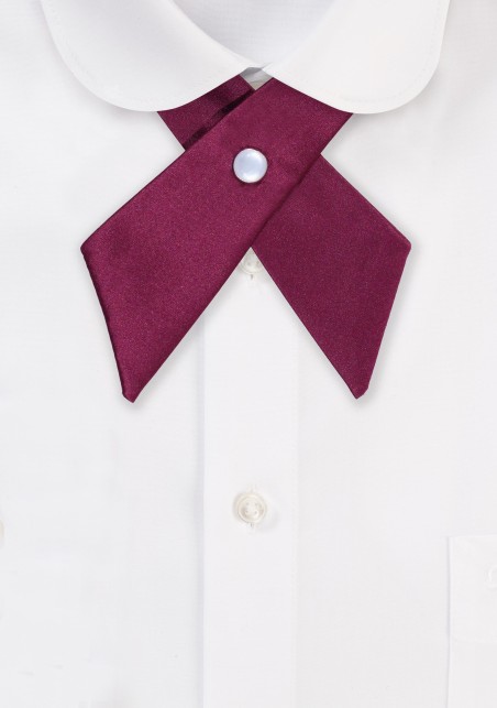 Solid Satin Cross Tie in Sangria