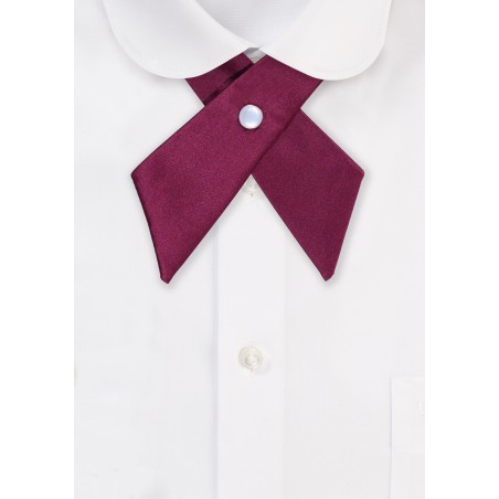 Solid Satin Cross Tie in Sangria