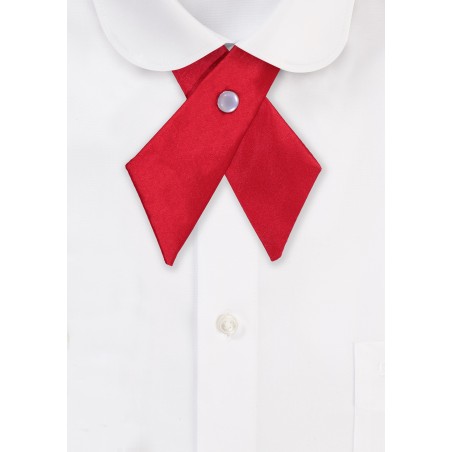 Solid Satin Cross Tie in Cherry Red