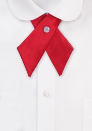 Solid Satin Cross Tie in Cherry Red