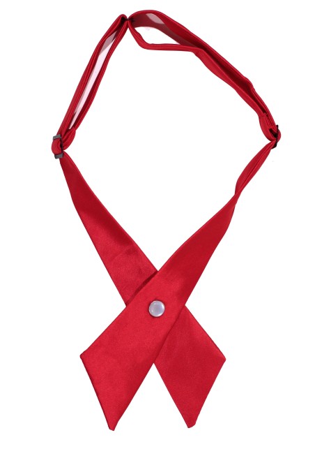 Solid Satin Cross Tie in Cherry Red