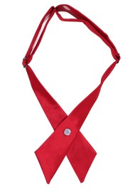 Solid Satin Cross Tie in Cherry Red