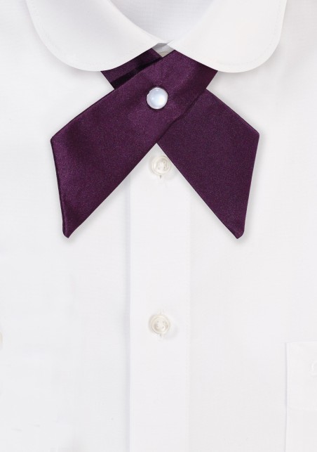 Solid Satin Cross Tie in Berry