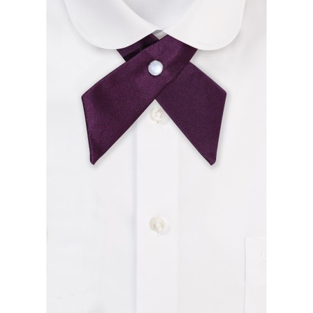 Solid Satin Cross Tie in Berry