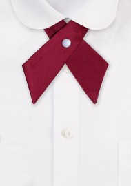 Solid Satin Cross Tie in Burgundy