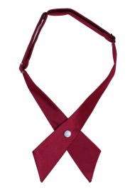 Solid Satin Cross Tie in Burgundy