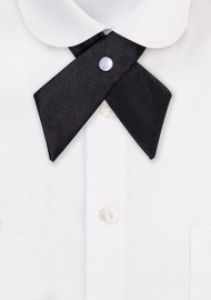 Solid Satin Cross Tie in Jet Black