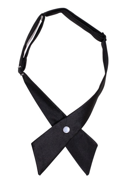 Solid Satin Cross Tie in Jet Black