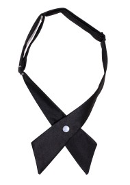 Solid Satin Cross Tie in Jet Black