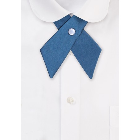 Solid Satin Cross Tie in Teal