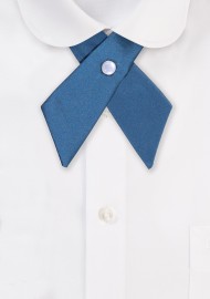Solid Satin Cross Tie in Teal