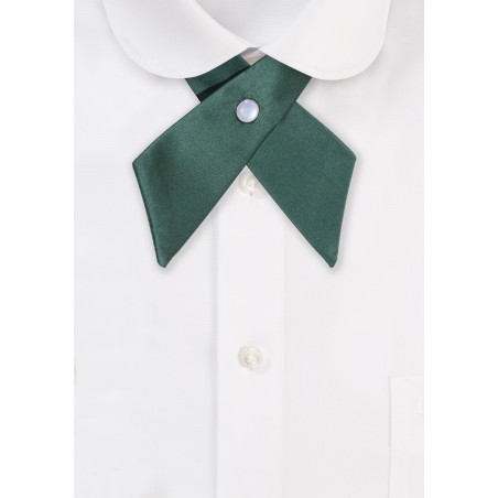 Solid Satin Cross Tie in Hunter Green