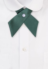 Solid Satin Cross Tie in Hunter Green