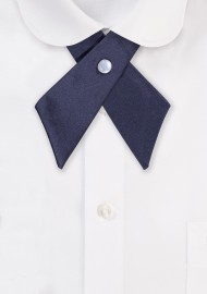 Solid Satin Cross Tie in Navy