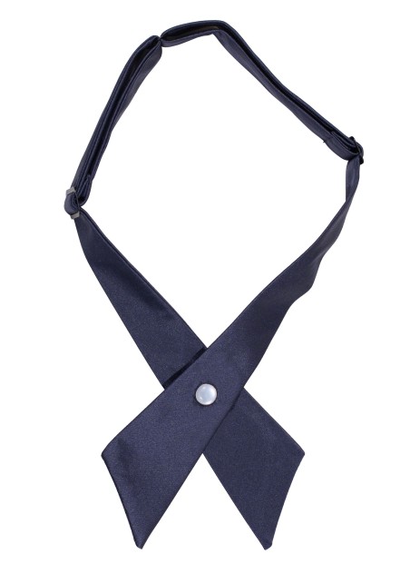Solid Satin Cross Tie in Navy