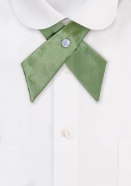 Solid Satin Cross Tie in Moss Green