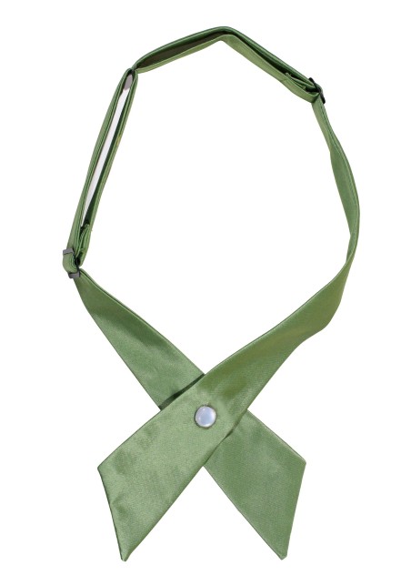 Solid Satin Cross Tie in Moss Green