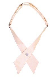 Solid Satin Cross Tie in Antique Blush