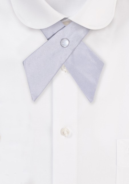 Solid Satin Cross Tie in Silver