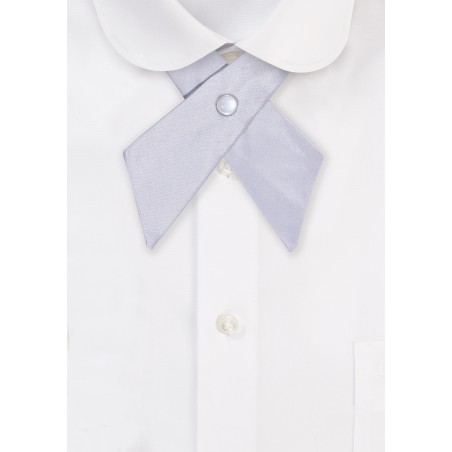 Solid Satin Cross Tie in Silver