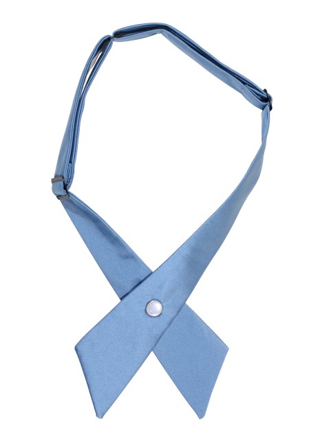 Solid Satin Cross Tie in Steel Blue