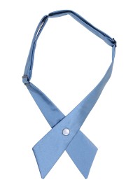 Solid Satin Cross Tie in Steel Blue