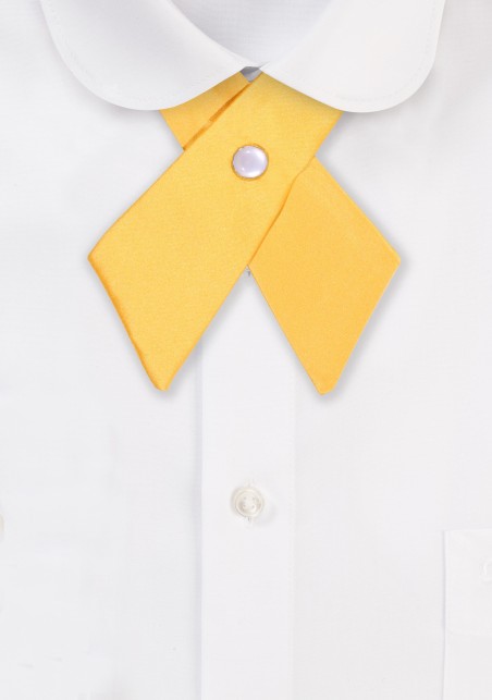 Solid Satin Cross Tie in Amber Gold
