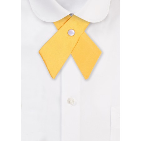 Solid Satin Cross Tie in Amber Gold