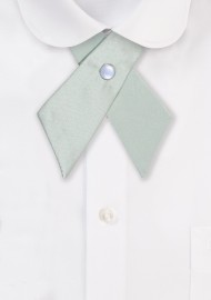 Solid Satin Cross Tie in Light Sage Green