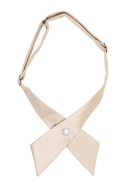 Solid Satin Cross Tie in Champagne