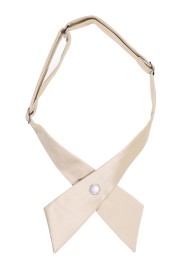 Solid Satin Cross Tie in Champagne